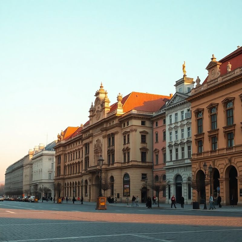 Václavské náměstí v Praze v ranním světle
